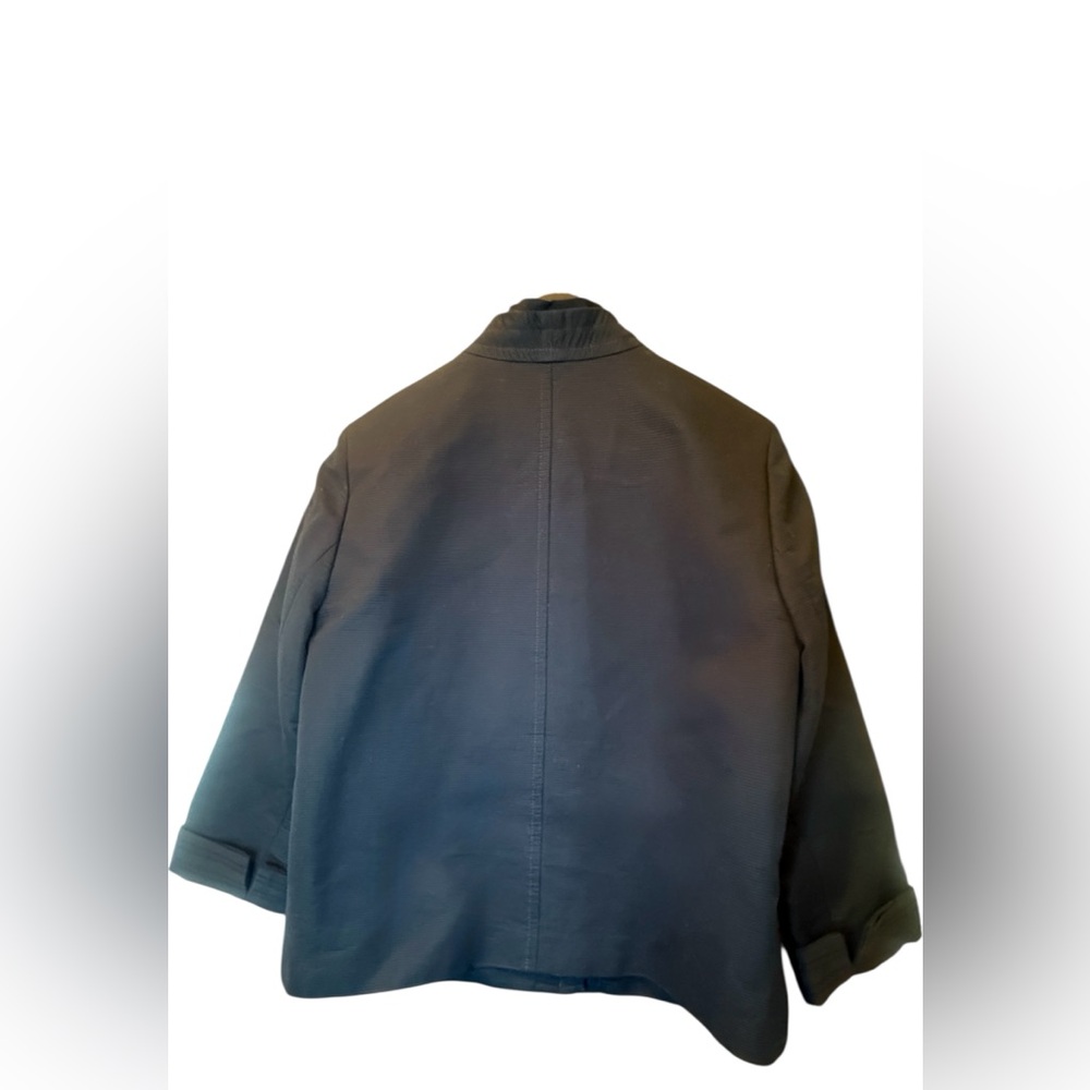 Talbots NWT 100 % cotton notched step lap collar 3/4 cuffed sleeve Sz 10 jacket - Picture 5 of 13